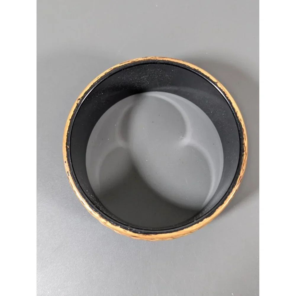 Vintage Lightweight Brown Black Swirl Wide Bangle Bracelet‎ Plastic 8.5